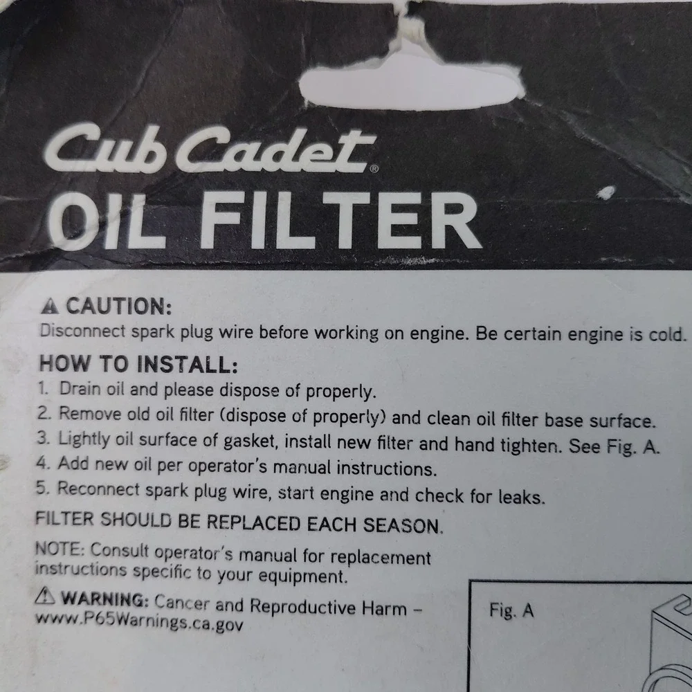 New Cub Cadet 751-12690 Lawn Mower 382, 420, 439, 452, 547 679 Engine Oil Filter